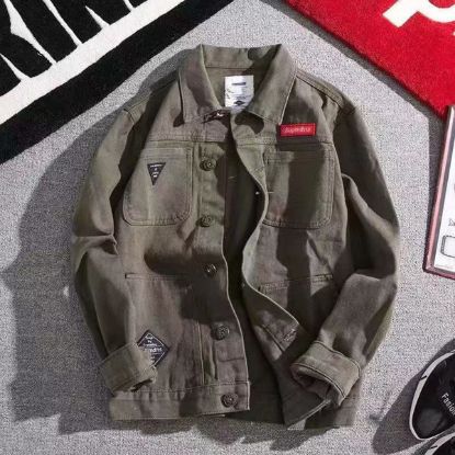 Picture of Denim Jacket Men's New Autumn Work Jacket Spring and Autumn Denim Jacket Korean Style Trendy Baseball Jacket Autumn Clothing