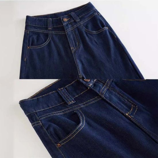 图片 Korean summer thin denim blue new straight high waist 89% jeans