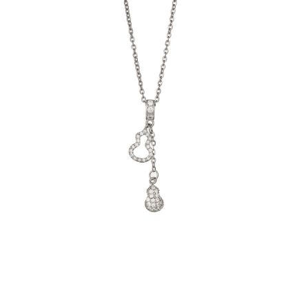 图片 Japanese and Korean style light luxury diamond silver tassel gourd necklace for women niche temperament titanium steel clavicle chain high-end jewelry