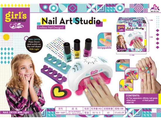 图片 Nail Dryer Set (with light, 2 AAA batteries not included) Pretend Play Toy