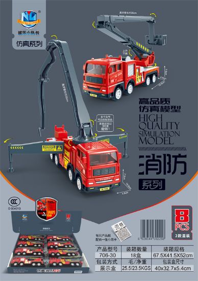 图片 High-quality Alloy Simulation Model Inertia Fire Truck 8PCS